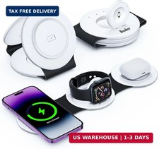 HICOBER 3IN1 Wireless Charging Station for iPhone,Watch,AirPods,Black White