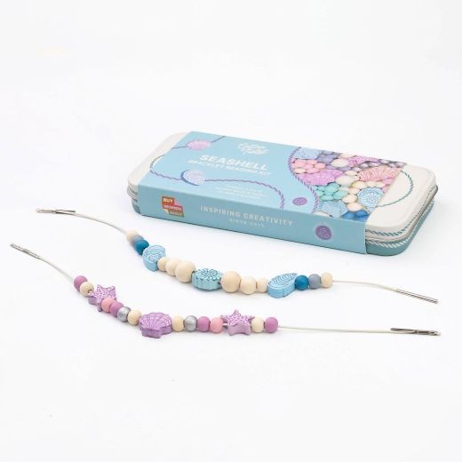 Cotton Twist Create Your Own Seashell Bracelet Bead Craft Kit In Reusable Tin - Image 2