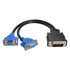DMS-59Pin 1 to 2 VGA RGB 15Pin Splitter Extension Cable for PC Graphics Card