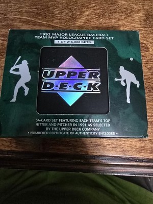 1992 upper deck mvp holographic card set 1992-93 Upper Deck MVP Hologram Complete Set 1-36 w/ Michael Jordan PSA 8