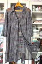 GILET "FOSBY" GILET LONG, GRIS, AERIEN, LEGER COMME DE LA DENTELLE avec 1 BOUTON