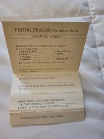 Flying Dragon: The Secret Scroll Nintendo NES Complete CIB 1989 Culture Brain