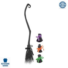 Witch Broom Costume Prop 41 Inch 4 Piece Screws Together Interchangeable