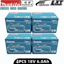 4x ✅ Genuine Makita 6ah 18v Power Tool Battery BL1860B 18V Li-lon Battery-black