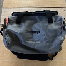 SCHLUMBERGER Offshore Oil Rig Worker Gray Orange Waterproof Duffle Tool TUFF BAG