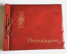 Vintage Mid Century Photo Album Scrapbook 14"x 11" 30 2-Sided Pages - 2 Used