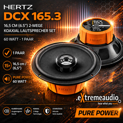 Hertz DCX 165.3 16,5 cm (6.5'') 2-Wege Koaxial Lautsprecher Set 60 Watt - 1 Paar