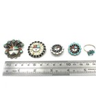Southwest Sterling Sunface Coral Onyx Turquoise Inlay Jewelry Lot of 5 #S5568-5 — photo 10