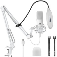 MAONO USB Microphone, 192kHz/24bit Plug  Play PC Computer Podcast Condenser ...
