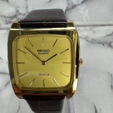 Seiko Dolce 6020-5980 Vintage Gold Men's Watch 1981 Used SA1006
