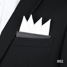 White Men's Plain Satin Pocket Hankie Hankerchief Formal Suit