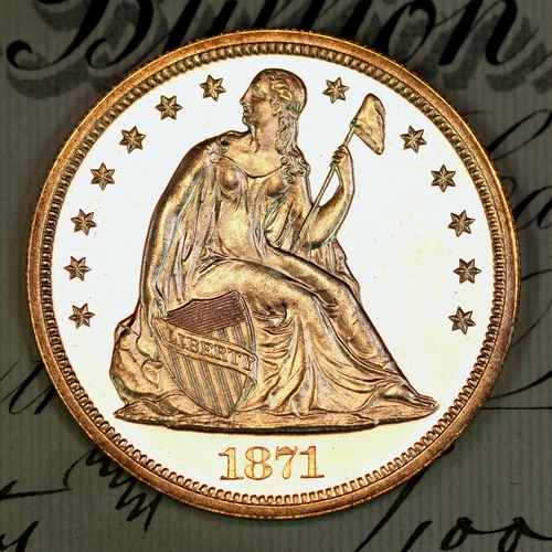 * 1871 ULTRA DCAM * PRISTINE++ GEM PROOF SEATED LIBERTY DOLLAR * FROM COLLECTION