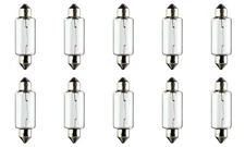 Box of 10 Bulbs #400118, Festoon, 6V, 18W, 15 * 44mm (1061 / 6470 / 6807)