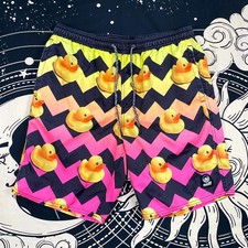 Neff Board Shorts Men's M Pink Swimwear Trunks Duck Life Hot Tub Graphic Beach