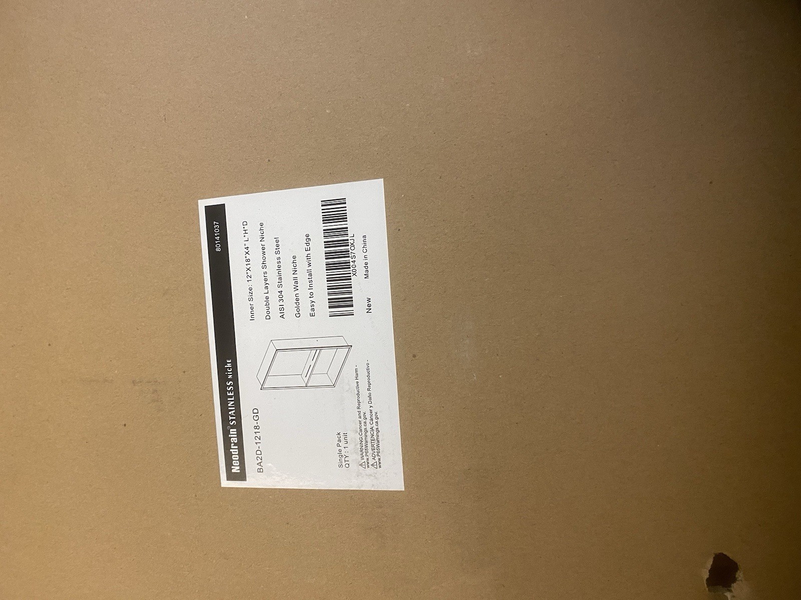 BRAND NEW NEODRAIN NICHE 80141037 STAINLESS STEEL 12 X 18 X 4