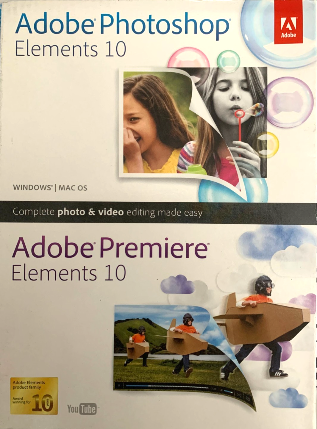 Adobe Photoshop Elements 10 and Adobe Premiere Elements 10 With Serial Numbers