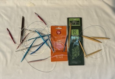Boye Clover Takumi Circular Knitting Needles Aluminum Bamboo US 5 9 11 Assorted