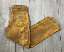 Vtg Carhartt Canvas Carpenter Pants Golden Sun Fade 33x32 Y2K