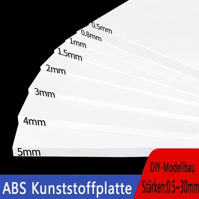 ABS Kunststoffplatte Weiße Kunststoffplatte Stärken 0.5mm 0.8mm 1mm 1.5mm -  30m - Bild 1 von 4