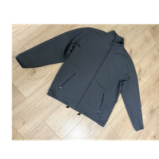 Chaqueta resistente al agua/viento Pebble Beach gris cremallera completa cuello alto para hombre M