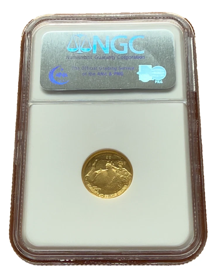 US 2008 W Gold 1/10 oz $5 NGC MS70 Gold Buffalo - Image 2 of 2