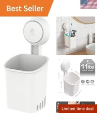 Elegant White Suction Cup Toothbrush Holder for Effortless Bathroom Organization