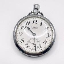VTG SEIKO Precision Small Second 15 Jewels Railway Watch Pocket Watch Hand-Wound