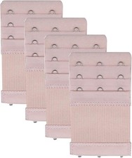 Bra Extender 3 Hooks 3 Rows Elastic Band Strap Extension Pack of 4 Women