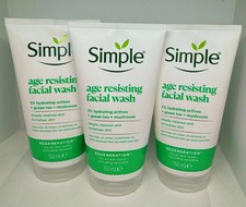3 x Simple Regeneration Age Resisting Facial Wash  150ml,  For All Skin Types