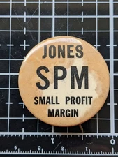vintage Jones SPM Pin back button 