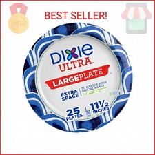 Dixie Ultra, Large Paper Plates, 11 Inch, 25 Count, 3X Stronger , Heavy Duty, Mi