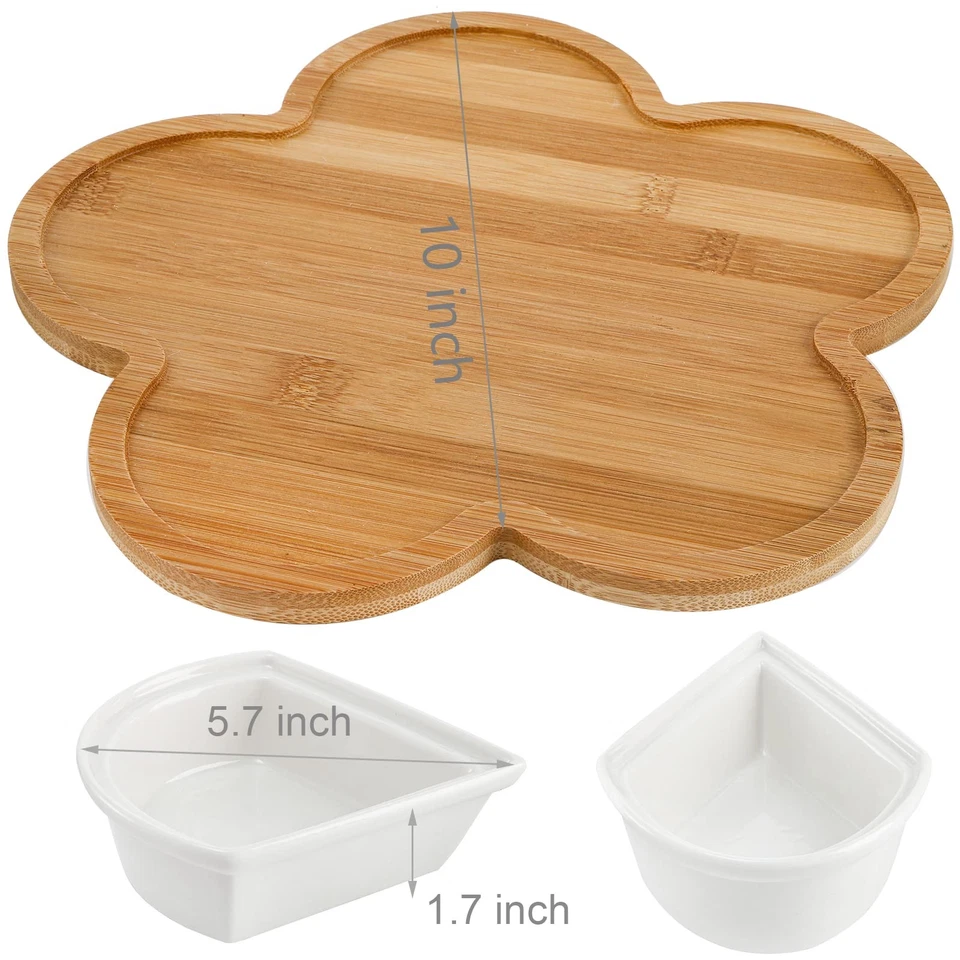 Lazy Susan Divided Serving Dishes Appetizer Tray, 5 Removable Ceramic Snack B... - Image 2 of 4