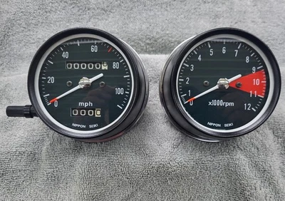 Honda CB350 K CB 350 G Tach Speedometer Gauge Clock Overlay Decal 1973-1976  - Bild 1 von 2