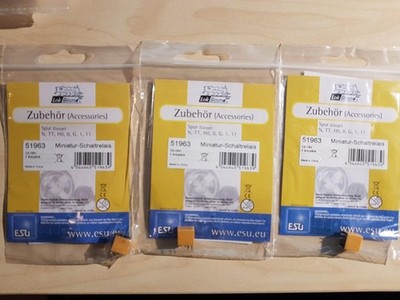 ESU 51963 Miniatur Schaltrelais Set=3 Stk. 1A 12-16Volt - Staffelpreise!!