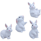 Easter Bunny Resin Figurines Set of 4 for Garden Table Decor Home Display