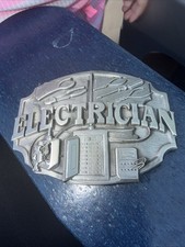Electrician Electrical Tools Workers Tradesman Vintage 1987 Siskiyou Belt Buckle