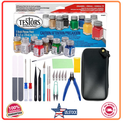 Testors Model Paint and Model Accessory Kit - 10 Rich Enamel Paints - Fast Dryi