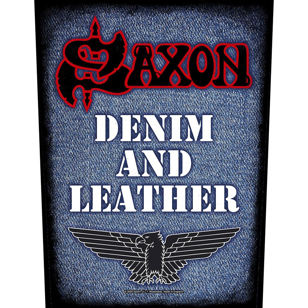Saxon: Denim & Leather Back Patch (Toppa) -