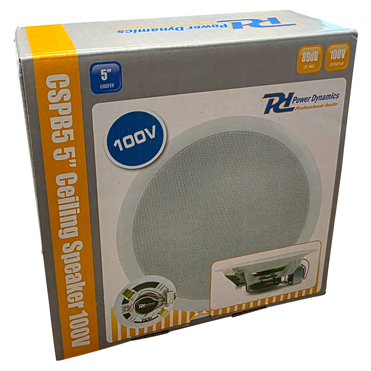 Power Dynamics CSPS6 Plafondspeaker - 6,5 Inch Woofer, 40W, 16 Ohm, Wit, Veerklemmen Voor Inbouw, Achtergrondmuziek