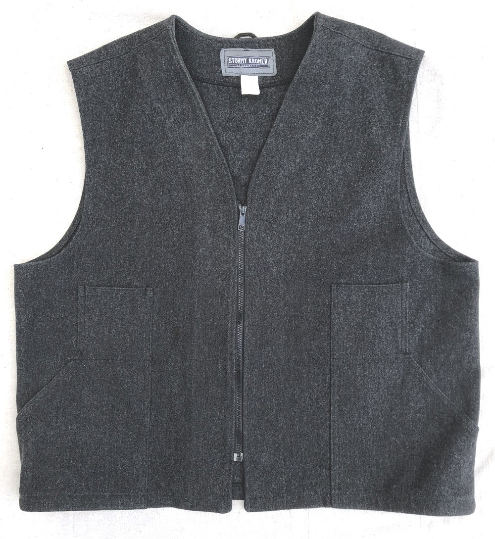 Stormy Kromer Vest Mens XL Size 48 Gray Wool Zip Front Outdoors