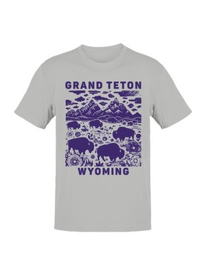 Grand Teton Wyoming Bison Landscape Men's T-shirt