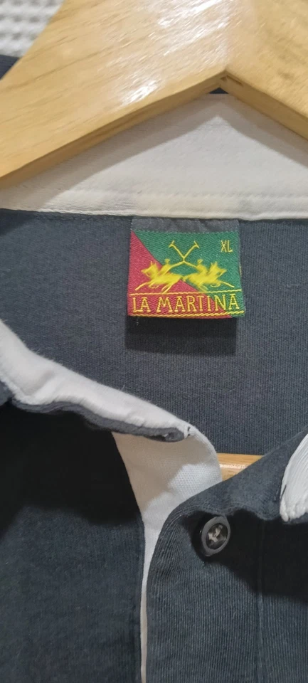 Polo manica corta da uomo Uomo La Martina, in cotone colore nero taglia XL -... - Immagine 4 di 4