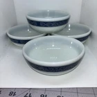 PYREX Sapphire Tableware Soup Chili Cereal Bowls Blue #708 4 Pcs