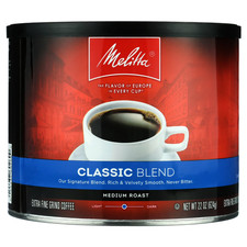 Melitta Classic Roast Caffeinated Canned Coffee, 22oz Can NEW Free Shipping