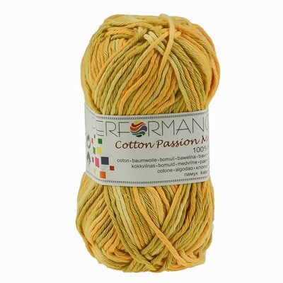 Farbverlaufsgarn Cotton Passion Multi 50g #14803 beige- orange- gelb