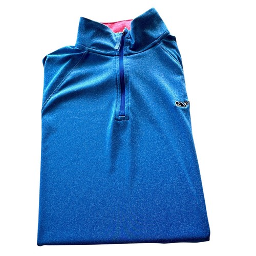 Vineyard Vines 1/4 Zip Performance Pullover Girls XL 18 Blue Long Sleeve Comfort - Picture 7 of 10