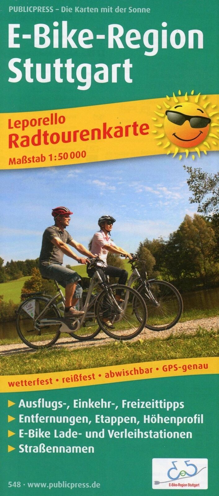 Thumbnail - Radwanderkarte Leporello E-bike-region Stuttgart 1 : 50 000