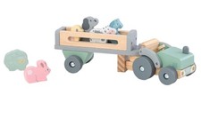 Traktor Anhänger Farm Tiere Bauernhof Holzspielzeug Kuh,Schaaf,Pferd, Hund,Ente