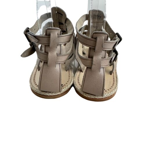 CHRISTIAN LOUBOUTIN Leather Nuria Sandal Espadrilles Flat Sz 37 7 No Red Bottoms - Picture 3 of 15
