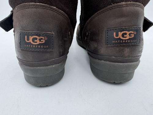UGG W THOMSEN 1005268 Leather WOMEN Tall BOOTS STOUT Brown Size 9 LN EUC - Picture 9 of 13